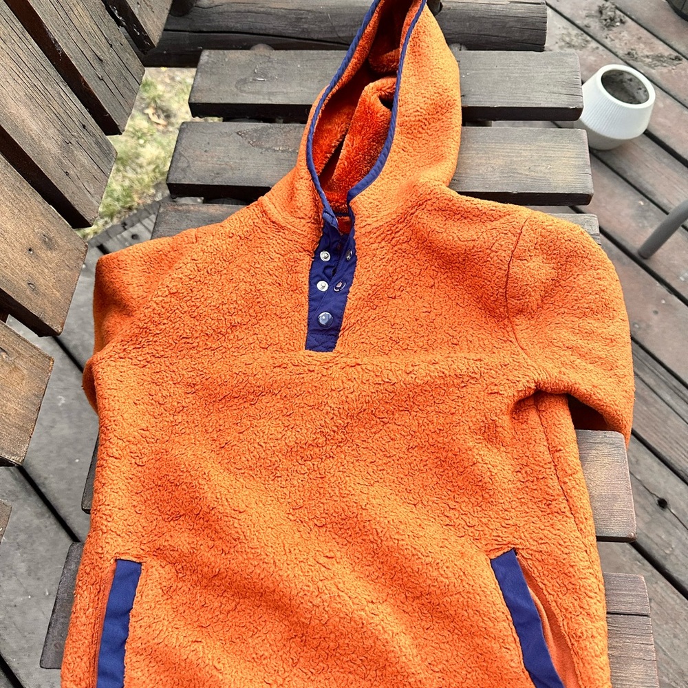 Cat and Jack Orange Fleece Hoodie with Blue Accents